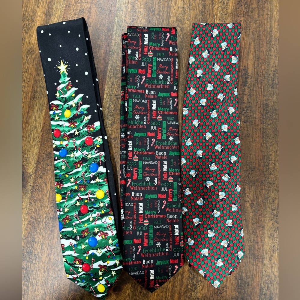 Festive Christmas Tie Set - Multicolor